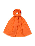 Damen Schal Unifarben, leichter dünner Halstuch weiche Viskose/ Baumwolle Orange