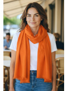 Damen Schal Unifarben, leichter dünner Halstuch weiche Viskose/ Baumwolle Orange
