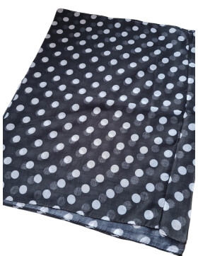Damen Schal Loop Polka Dots, dünner Schlauchschal mit Punkten in Schwarz aus weicher Viskose