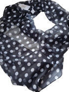 Damen Schal Loop Polka Dots, dünner Schlauchschal mit Punkten in Schwarz aus weicher Viskose