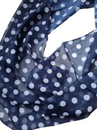 Damen Loop Schlauchschal dünn, Halstuch gepunktet, Rundschal Tücher mit Punkten,Damen  Loop Punkte weiche Viskose Marine Blau