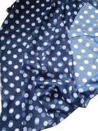 Damen Schal Loop Polka Dots, dünner Schlauchschal mit Punkten Dunkelblau aus weicher Viskose