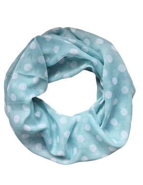 Damen Schal Loop Polka Dots, dünner Schlauchschal mit Punkten Mint aus weicher Viskose