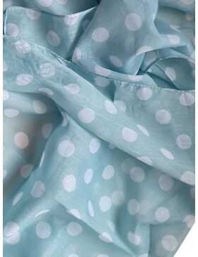 Damen Schal Loop Polka Dots, dünner Schlauchschal mit Punkten Mint aus weicher Viskose