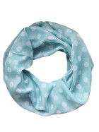 Damen Schal Loop Polka Dots, dünner Schlauchschal mit Punkten Mint aus weicher Viskose