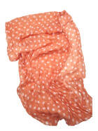 Damen Schal Loop Polka Dots, dünner Schlauchschal mit Punkten in Orange aus weicher Viskose