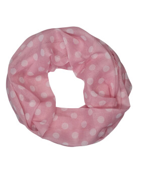 Damen Schal Loop Polka Dots, dünner Schlauchschal mit Punkten in Rosa aus weicher Viskose