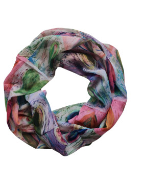 Damen Loop Schal, Schlauchschal dünn, Halstuch bunt, Rundschal Tücher Herz Muster ,weiche Viskose Grün