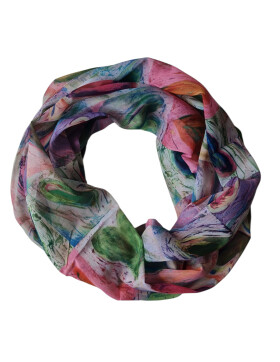 Damen Loop Schal, Schlauchschal dünn, Halstuch bunt, Rundschal Tücher Herz Muster ,weiche Viskose Grün