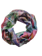 Damen Loop Schal, Schlauchschal dünn, Halstuch bunt, Rundschal Tücher Herz Muster ,weiche Viskose Grün