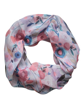Damen Loop Schal, Schlauchschal mit Blumen, Schmetterlingen, Muscheln dünnes Halstuch, leichter Rundschal Tücher aus weicher Viskose/Baumwolle