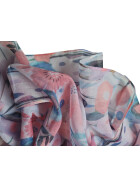 Damen Loop Schal, Schlauchschal mit Blumen, Schmetterlingen, Muscheln dünnes Halstuch, leichter Rundschal Tücher aus weicher Viskose/Baumwolle