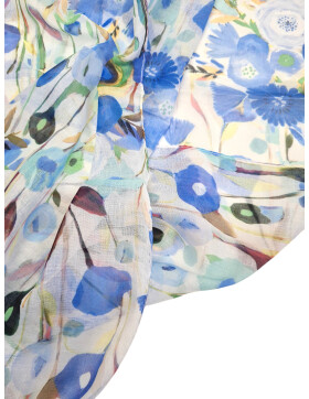 Damen Loop Schal, Schlauchschal mit Blumen, Schmetterlingen, Muscheln dünnes Halstuch, leichter Rundschal Tücher aus weicher Viskose/Baumwolle