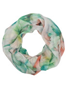 Damen Loop Schal, Schlauchschal mit Blumen, Schmetterlingen, Muscheln dünnes Halstuch, leichter Rundschal Tücher aus weicher Viskose/Baumwolle