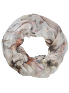Damen Loop Schal, Schlauchschal mit Blumen, Schmetterlingen, Muscheln dünnes Halstuch, leichter Rundschal Tücher aus weicher Viskose/Baumwolle