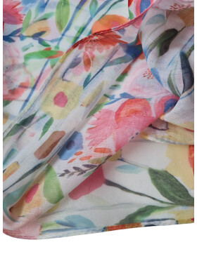 Damen Loop Schal, Schlauchschal mit Blumen, Schmetterlingen, Muscheln dünnes Halstuch, leichter Rundschal Tücher aus weicher Viskose/Baumwolle