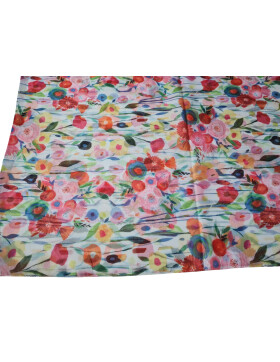 Damen Loop Schal, Schlauchschal mit Blumen, Schmetterlingen, Muscheln dünnes Halstuch, leichter Rundschal Tücher aus weicher Viskose/Baumwolle