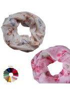 Damen Loop Schal, Schlauchschal mit Schmetterlingen dünnes Halstuch, leichter Rundschal Tücher aus weicher Viskose/Baumwolle