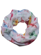 Damen Loop Schal, Schlauchschal mit Schmetterlingen dünnes Halstuch, leichter Rundschal Tücher aus weicher Viskose/Baumwolle