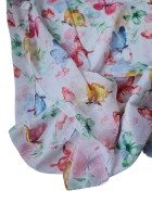 Damen Loop Schal, Schlauchschal mit Schmetterlingen dünnes Halstuch, leichter Rundschal Tücher aus weicher Viskose/Baumwolle