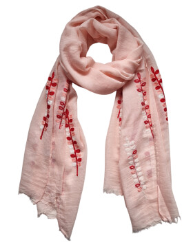 Damen Schal & Tüch leicht rosa mit Stickerei,...