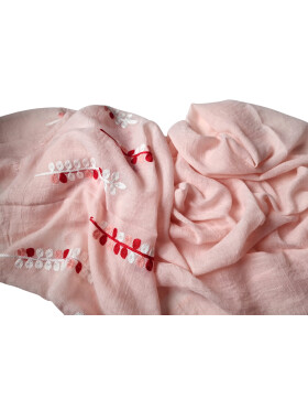 Damen Schal & Tüch leicht rosa mit Stickerei, dünner Halstuch mit Baumwolle/Viskose