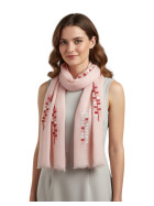 Damen Schal & Tüch leicht rosa mit Stickerei, dünner Halstuch mit Baumwolle/Viskose