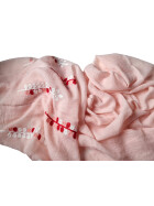 Damen Schal & Tüch leicht rosa mit Stickerei, dünner Halstuch mit Baumwolle/Viskose