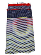 Damen Sommer Schal bunt mit Quasten, dünner Halstuch Baumwolle/Viskose Blau