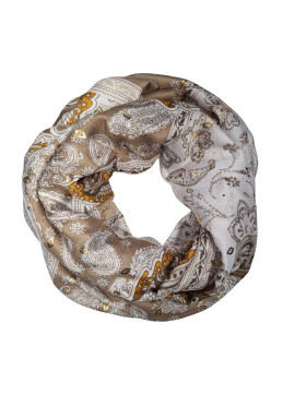 Damen Schal & Tuch Beige /Taupe bunt ,eleganter Halstuch Viskose/ Seide