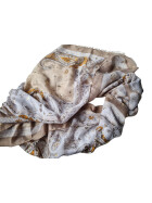 Damen Schal & Tuch Beige /Taupe bunt ,eleganter Halstuch Viskose/ Seide
