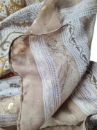 Damen Schal & Tuch Beige /Taupe bunt ,eleganter Halstuch Viskose/ Seide