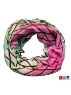 Damen Loop Schal Bunt, Schlauchschal dünn, Halstuch bunt, Rundschal Tücher Herz ,weiche Viskose Fuchsia