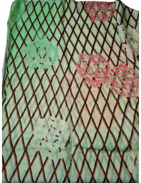 Damen Loop Schal Bunt, Schlauchschal dünn, Halstuch bunt, Rundschal Tücher Herz ,weiche Viskose Grün-Rosa