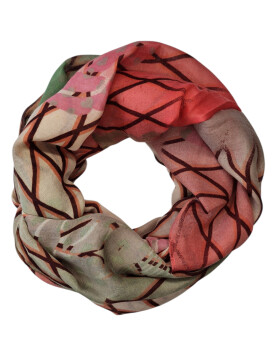 Damen Loop Schal Bunt, Schlauchschal dünn, Halstuch bunt, Rundschal Tücher Herz ,weiche Viskose Pink-Orange