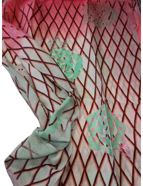 Damen Loop Schal Bunt, Schlauchschal dünn, Halstuch bunt, Rundschal Tücher Herz ,weiche Viskose Pink-Orange