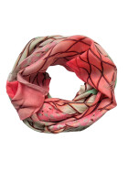 Damen Loop Schal Bunt, Schlauchschal dünn, Halstuch bunt, Rundschal Tücher Herz ,weiche Viskose Pink-Orange