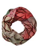 Damen Loop Schal Bunt, Schlauchschal dünn, Halstuch bunt, Rundschal Tücher Herz ,weiche Viskose Pink-Orange