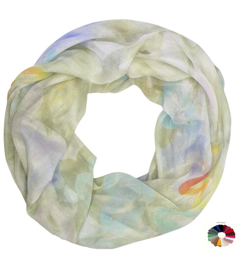 Damen Loop Schal Bunt, Schlauchschal dünn, Halstuch bunt, Rundschal Tücher Herz Muster ,weiche Viskose