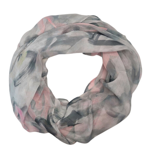 Damen Loop Schal Bunt, Schlauchschal dünn, Halstuch bunt, Rundschal Tücher Herz Muster ,weiche Viskose