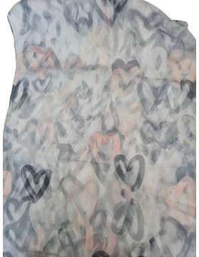 Damen Loop Schal Bunt, Schlauchschal dünn, Halstuch bunt, Rundschal Tücher Herz Muster ,weiche Viskose