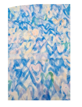 Damen Loop Schal Bunt, Schlauchschal dünn, Halstuch bunt, Rundschal Tücher Herz Muster ,weiche Viskose