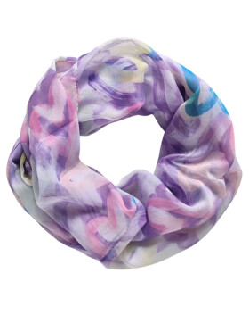 Damen Loop Schal Bunt, Schlauchschal dünn, Halstuch bunt, Rundschal Tücher Herz Muster ,weiche Viskose