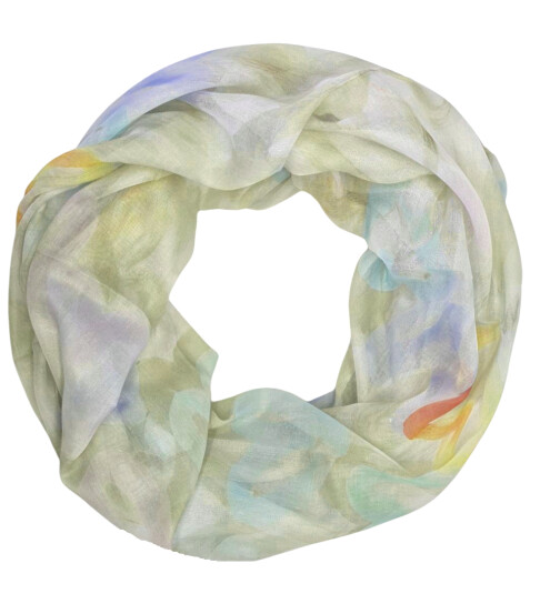 Damen Loop Schal Bunt, Schlauchschal dünn, Halstuch bunt, Rundschal Tücher Herz Muster ,weiche Viskose