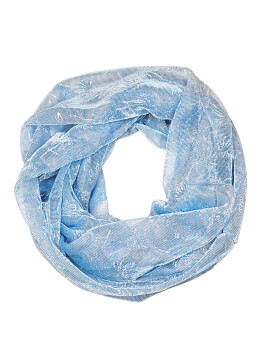 Damen Loop Schal, Schlauchschal Glitzer, dünner Halstuch, Rundschal Tücher Unifarbe Hellblau