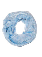 Damen Loop Schal, Schlauchschal Glitzer, dünner Halstuch, Rundschal Tücher Unifarbe Hellblau
