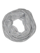 Damen Loop Schal, Schlauchschal Glitzer, dünner Halstuch, Rundschal Tücher Unifarbe Hellgrau/Silber