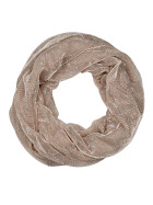 Damen Loop Schal, Schlauchschal Glitzer, dünner Halstuch, Rundschal Tücher Unifarbe Beige