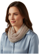 Damen Loop Schal, Schlauchschal Glitzer, dünner Halstuch, Rundschal Tücher Unifarbe Beige