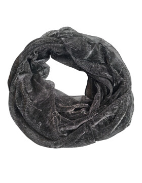 Damen Loop Schal, Schlauchschal Glitzer, dünner Halstuch, Rundschal Tücher Uni Schwarz